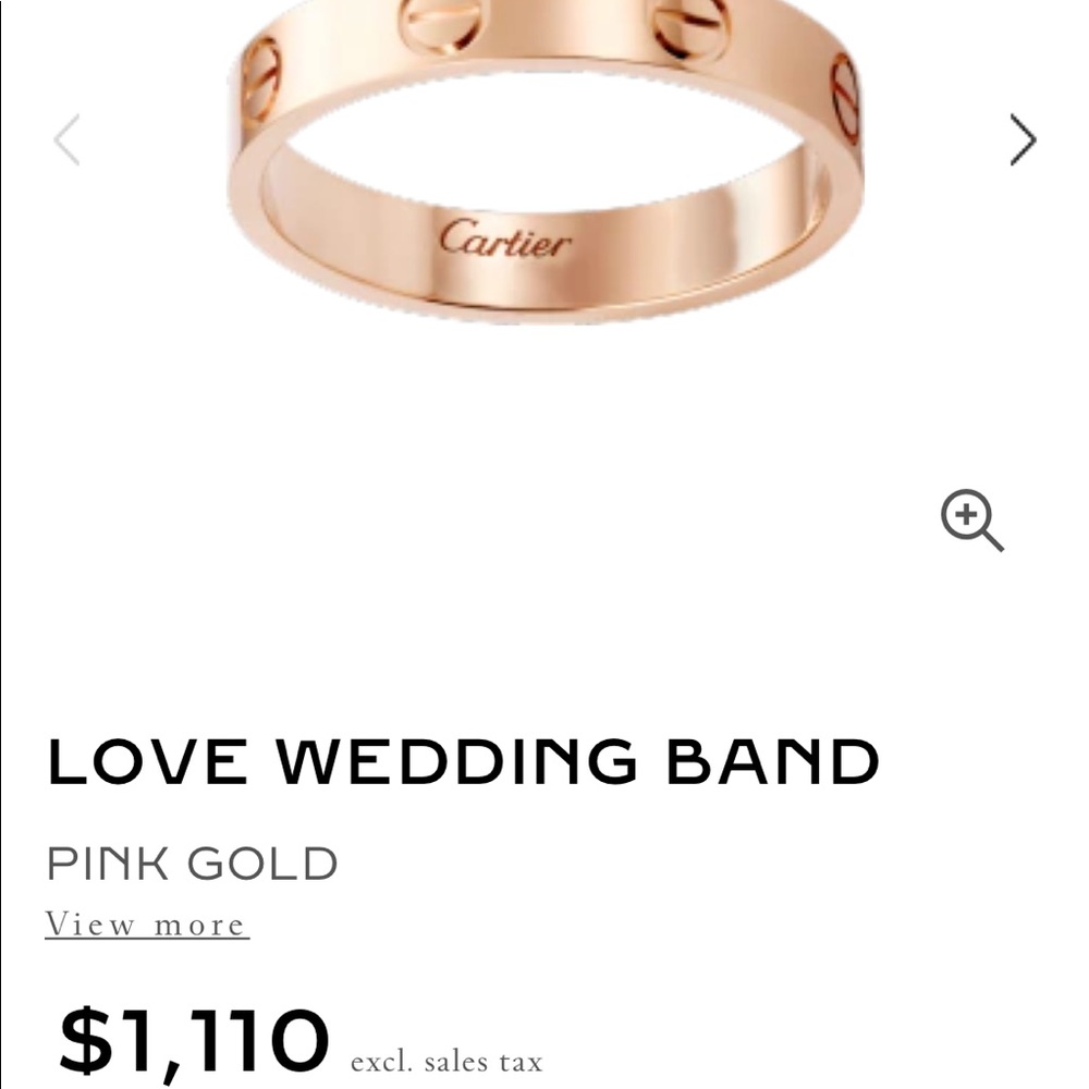 Authentic Cartier Rose Gold Love Wedding Band